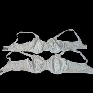 BALU Set of 2 Lace Bras White Underwire Stretch Sz 40D